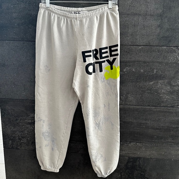 Free City Light Gray Lightly Tie Dyed Sweatpants Size S - Picture 2 of 10